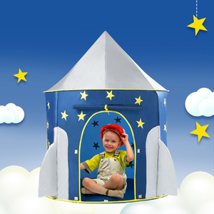 RocketShip tente de jeu pour enfants vaisseau spatial Playhouse jeux d'intérieur et d'extérieur enfants <span class=keywords><strong>Pop</strong></span> Up tente anniversaire pour garçons filles bambin bébé - Product Image 4
