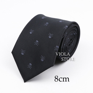 Halloween Skull Pumpkin Tie 6cm 7cm 8cm uomo poliestere Fun Black Necktie Tuxedo Festival banchetto Suit Party Cravat accessorio regalo - Product Image 5
