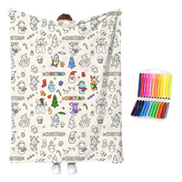Manta Lavable Creativa Personalizable para Colorear, Manta DIY con Marcadores para Damas