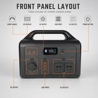 Station d'alimentation portable 500W AC 220V/110V DC, charge rapide, étanche, charge sans fil, batterie Li-polymère, prise universelle, LED