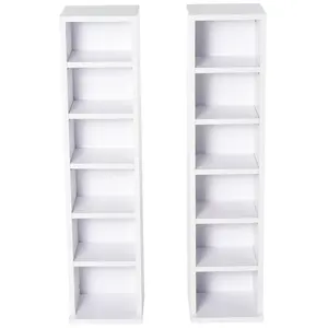 Set Van 2 Cd Media Display Plank Unit Toren Rack Verstelbare, Wit