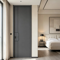 Porte d'entrée intérieure moderne et simple en composite WPC PVC avec isolation phonique et surface finie pour chambre, appartement, villa
