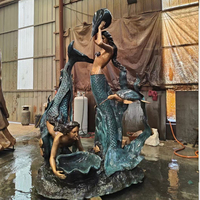 Statue de Petite Sirène Personnalisée Bronze Laiton Métal Artisanat Marine Musée Cuivre Coulé Sirène Dauphin Baleine Sculptures