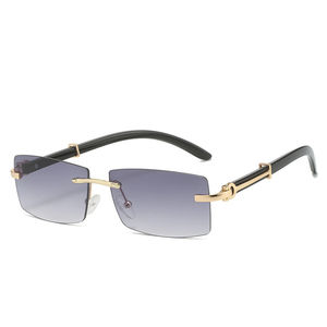 新着<span class=keywords><strong>2025</strong></span>バッファローホーンサングラス男性Oculos De Solファッションリムレスシェード長方形サンメガネ女性用 - Product Image 2