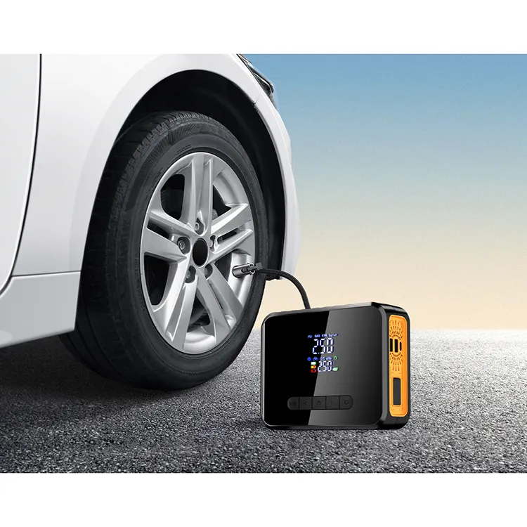 Numérique intelligent avec SOS éclairage batterie jumper kit de batterie d'urgence 12v gonfleur de pneu micro pompe à air