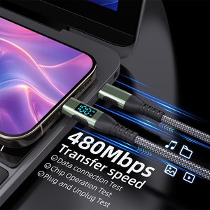 Câble USB C vers USB C 100W, câble de chargeur USB C <span class=keywords><strong>avec</strong></span> affichage LED, câble de charge rapide Type C compatible <span class=keywords><strong>avec</strong></span> iPhone - Product Image 6
