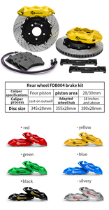 KIT de pinza de freno de alto rendimiento 4 pistones 355x28mm rotores de disco para GOLF 7R MK7 MK7.5 GOLF <span class=keywords><strong>R</strong></span> GOLF8 MK8 2012-2021 rueda de 18 pulgadas - Product Image 2