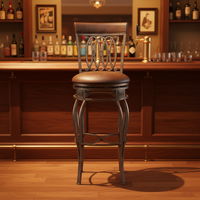 Tabouret de bar pivotant de luxe personnalisé avec siège rembourré rond, chaise de salle à manger, chaise de cuisine, chaise de pub