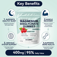 Gummies de bisglycinate de magnésium végétaliennes à marque privée OEM, compléments pour le sommeil et la relaxation, sans sucre