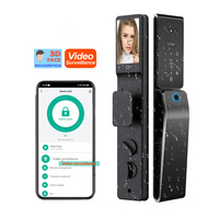 Serrure de porte électronique intelligente étanche 6068 6590 avec reconnaissance faciale 3D et lecture de veine palmaire pour portes en aluminium/bois avec Wi-Fi Tuya