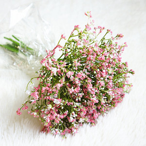 Pegamento de plástico blanco con tacto Real para Decoración de mesa, <span class=keywords><strong>flores</strong></span> de Gypsophila, aliento Artificial para bebé, jarrón para el hogar - Product Image 3