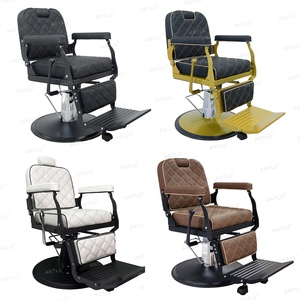 Silla de peluquero Vintage de alta resistencia con sistema hidráulico Silla de salón de metal hecha a mano de artista para peluqueros para salones de belleza - Product Image 2