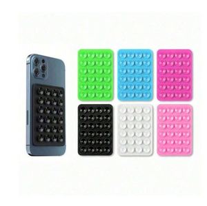 ถ้วยดูดซิลิโคน 24 ชิ้น, ถ้วยดูดสีดำแบบเรียบง่าย, เคสโทรศัพท์กันลื่น, ขาตั้งโทรศัพท์แบบพกพาและเคลื่อนย้ายได้, รูปทรงสี่เหลี่ยม - Product Image 1