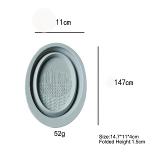 Bol de nettoyage pliable en silicone, double usage pour pinceaux de maquillage et masques faciaux, étanche, usage domestique et commercial, directement de l'usine - Product Image 2