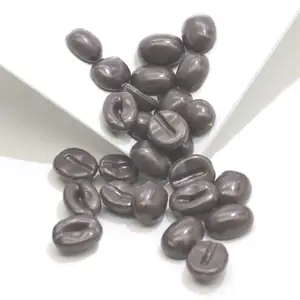 China Yiwu 10*12mm Kawaii Coffee Bean Resin Flatback Cabochon Slime Accessories Beads Making Supplies For DIY Scrapbooking Craft