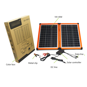 แผงโซลาร์เซลล์ โพลีคริสตัลไลน์ซิลิคอน 18V 40W แผงโซลาร์เซลล์แบบกระจก แผงโซลาร์เซลล์ไฟฟ้าพร้อมพอร์ตเอาต์พุต USB/DC - Product Image 6