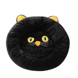 Cuccia Rotonda per Gatti Nera, Tappetino Super Morbido per Animali Domestici, Caldo Letto per Cani e Gatti, Tappetino per Animali Carini, Lavabile in Lavatrice - Product Image 5