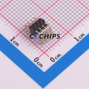 1271WR-2x4P Pin Header Bent Lead Through Hole,P=1.27mm Connector 2x4P 1.27mm Pin Header Right Angle Insert - Product Image 2