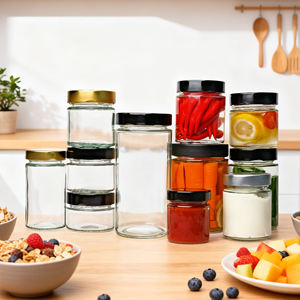 Tarro <span class=keywords><strong>de</strong></span> Vidrio Redondo y Recto con Tapa <span class=keywords><strong>de</strong></span> Metal Profundo para Salsa, Mermelada <span class=keywords><strong>de</strong></span> Miel, Pepinillo para <span class=keywords><strong>Brotes</strong></span> <span class=keywords><strong>de</strong></span> <span class=keywords><strong>Bambú</strong></span>, Aceitunas, <span class=keywords><strong>Brotes</strong></span> <span class=keywords><strong>de</strong></span> Soja, Pepinos - Product Image 6