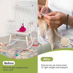 Soporte de Hilo Portátil de Madera Sencillo - Kit de Costura y Tejido con Patrones Artísticos, Accesorios de Ganchillo Anti-Enredos para Manualidades - Product Image 2