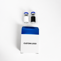 Boîte et étiquette pour flacon écologiques, impression sur papier holographique brillant, emballage pour flacon de peptides 3ml 10ml