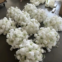 Boule de fleurs artificielles en rose de couleur personnalisée, centre de table de mariage, boule florale, décoration d'événements et de fêtes
