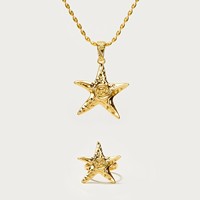 Vente directe usine – Pendentif minimaliste en cuivre plaqué or 18 carats, motif étoile de mer, avec chaîne en bambou, unisexe, style sportif et tendance