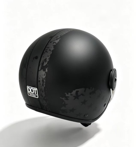 <span class=keywords><strong>หมวก</strong></span><span class=keywords><strong>กัน</strong></span><span class=keywords><strong>น็อค</strong></span>ครึ่งใบลายทางวินเทจแบบดิสเทรส  สีดำด้าน สำหรับมอเตอร์ไซค์และสกู๊ตเตอร์ - Product Image 2