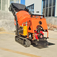 Bétonnière autochargeante 350L, moteur 10HP, haute efficacité de mélange, bétonnière sur chenilles pour la construction