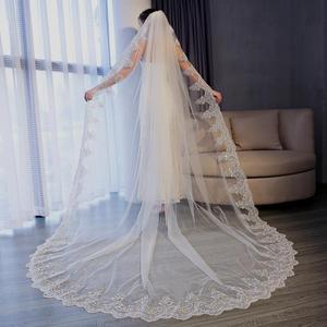 3*3 Tulle pizzo <span class=keywords><strong>bianco</strong></span> all'ingrosso a buon mercato velo da <span class=keywords><strong>sposa</strong></span> avorio velo <span class=keywords><strong>sposa</strong></span> - Product Image 2