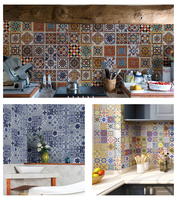 Carreaux muraux et de sol en céramique de petite taille à motif floral de style marocain pour la décoration de la maison