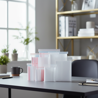 Sacs refermables en plastique transparents personnalisés avec fermeture éclair, pour emballages alimentaires et vêtements, Runuos