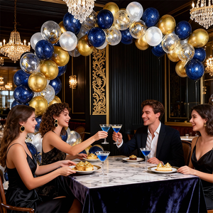 Set <span class=keywords><strong>de</strong></span> Guirnalda <span class=keywords><strong>de</strong></span> Globos Redondos <span class=keywords><strong>de</strong></span> Látex con Tema Azul Noche Dorada, Decoración <span class=keywords><strong>para</strong></span> Fiestas <span class=keywords><strong>de</strong></span> <span class=keywords><strong>Cumpleaños</strong></span> con Póster <span class=keywords><strong>de</strong></span> Feliz <span class=keywords><strong>Cumpleaños</strong></span> - Product Image 2