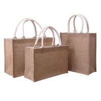 Sacs fourre-tout en toile de jute réutilisables personnalisés en usine, avec poignée en corde de jute, écologiques, en plusieurs tailles, pour le shopping et les cadeaux