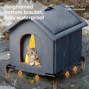 Environmentally Friendly Fully Insulated Waterproof Weatherproof Oxford Cloth Cat House Horizontal <b>Sliding</b> Closure Medium-Sized - Product Image 1