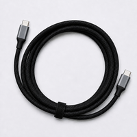 Cable de Datos USB Tipo-C/C PD100W de 6 Núcleos con Revestimiento de Nailon para Carga Rápida de Teléfonos Móviles, Tabletas, Laptops, Cámaras y Cargadores de Auto