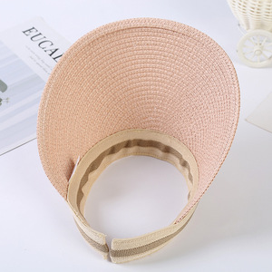 Usine en vrac papier extérieur large Prim pare-soleil chapeau de <span class=keywords><strong>plage</strong></span> personnalisé marque privée visière casquette deux tons couleur - Product Image 3