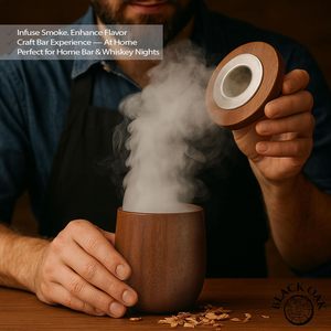 Kit de fumage pour whisky en bois carbonisé personnalisé, lot de 2, 10 oz, avec couvercle et 3 saveurs de copeaux de bois pour fumer le bourbon - Product Image 3