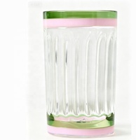 Vente en gros de tasses à café et à thé en verre borosilicate résistant à la chaleur, côtelées et colorées, personnalisables