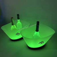 Logo personnalisé OEM seau à glace en plastique à affichage VIP Glorifier seau à glace debout rechargeable led coloré pour discothèque bar fête
