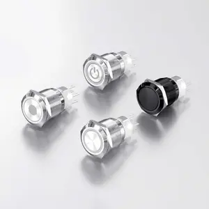 19mm anti-vandal metal momentary illuminated push button switch,CE, RoHS, silver contact, with connector