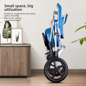 Aluminum <b>Folding</b> <b>Commode</b> Toilet Chair for Elderly With Wheels and Footstep - Product Image 5