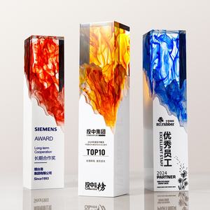 Trofeo de Cristal con Impresión UV Personalizada |   Premio Anual Corporativo |   Medalla de Campeón de Equipo Destacado - Product Image 3