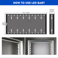 Barre lumineuse LED 12V 18W 18LEDs SMD3030 RGB avec éclairage de bord, contrôle par application, certifiée CE ROHS, IP65, guirlandes lumineuses
