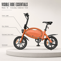 Vélo électrique portable avec batterie au lithium de 10,4 Ah, vélo électrique pliable compact pour les trajets domicile-travail, les courses et les déplacements en ville