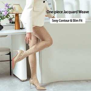 Moda Retro Asma Desenli Jakarlı Tayt Yumuşak Buğulu Çiçek Desenli Külotlu Çorap Orta Kalınlıkta Yüksek Esneklikli Çekilmez Kadın Külotlu Çorabı - Product Image 3