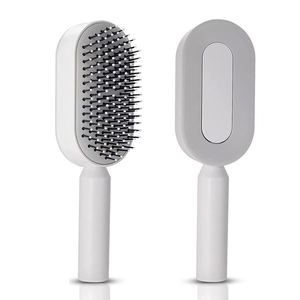 Brosse démêlante à air comprimé pour cheveux bouclés avec logo personnalisé, massage du cuir chevelu et nettoyage automatique pour femmes - Product Image 1