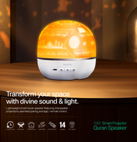 Projecteur LED pour Coran, haut-parleur Bluetooth compatible avec l'application musulmane et contrôle tactile
