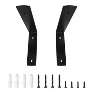 ชั้นวางของติดผนังโลหะสีดำแบบหนา WEKIS พร้อมขายึดรูปตัว L แบบเหล็กสไตล์ Rustic รับน้ำหนักได้ 150 ปอนด์ เคลือบด้วยผงสี สำหรับประกอบเอง - Product Image 5