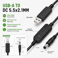 Câble d'alimentation USB-A vers DC 5.5 2.1 avec surtension 5V vers 9V 2A, cœur CCA pour routeur, ventilateur, lumière LED, haut-parleur et autres appareils